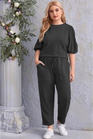 trening negru plus size dama